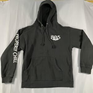 805 Beer Firestone Walker Hoodie Mens Small Black Properly Chill Graphic Logo